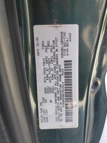 4TASM92N8YZ619314 - 2000 TOYOTA TACOMA XTRACAB PRERUNNER მწვანე ფოტო 12