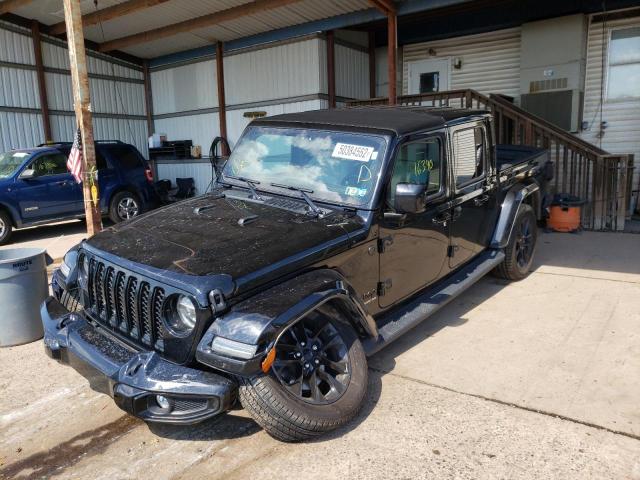 1C6HJTFG9ML571682 - 2021 JEEP GLADIATOR OVERLAND BLACK photo 2