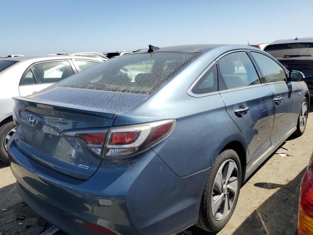 KMHE34L18GA009764 - 2016 HYUNDAI SONATA HYBRID BLUE photo 3