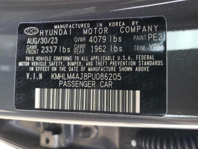 KMHLM4AJ8PU086205 - 2023 HYUNDAI ELANTRA BLUE GRAY photo 13