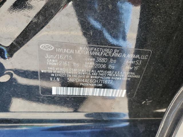 5NPDH4AE6GH711677 - 2016 HYUNDAI ELANTRA SE BLACK photo 12