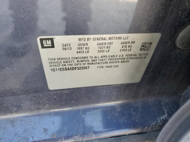 1G11C5SA6DF322667 - 2013 CHEVROLET MALIBU 1LT BLUE photo 12