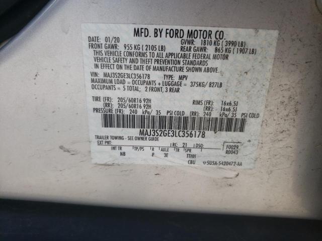 MAJ3S2GE3LC356178 - 2020 FORD ECOSPORT SE Gümüş foto 13