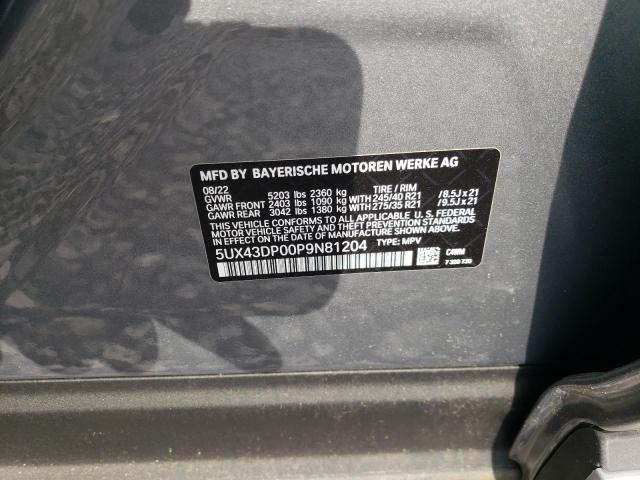 5UX43DP00P9N81204 - 2023 BMW X3 SDRIVE30I GRAY photo 12