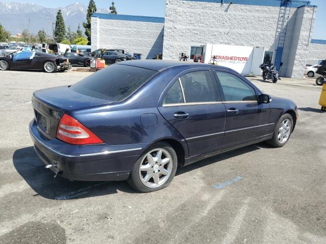 WDBRF61J34A545480 - 2004 MERCEDES-BENZ C240 240 BLUE photo 3