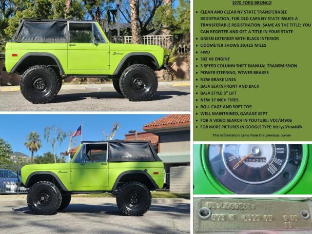 U15GLG52504 - 1970 FORD BRONCO GREEN photo 10