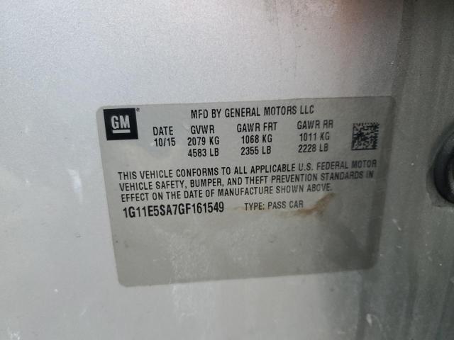 1G11E5SA7GF161549 - 2016 CHEVROLET MALIBU LIM LTZ SILVER photo 12