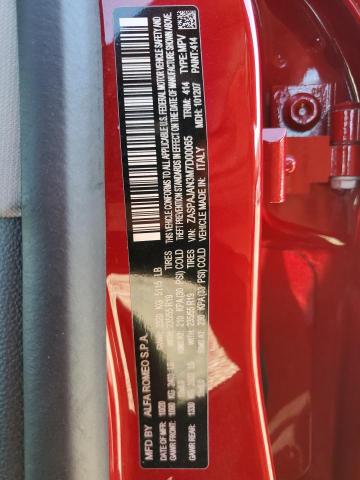 ZASPAJAN3M7D00065 - 2021 ALFA ROMEO STELVIO SPORT Rot Foto 13