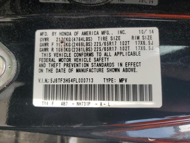 5J6TF3H54FL000713 - 2015 HONDA CROSSTOUR EXL BLACK photo 12