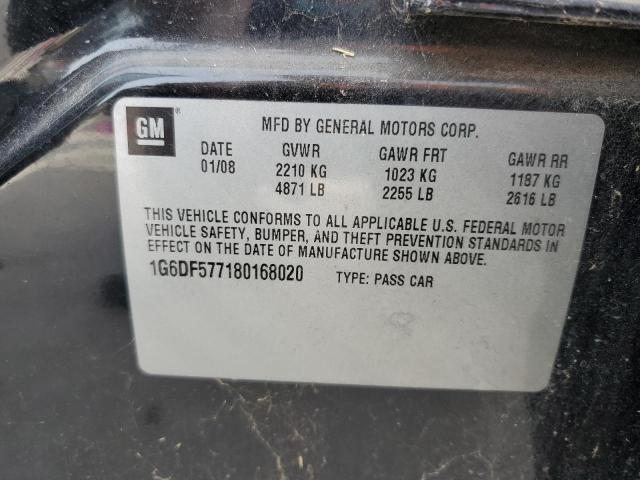 1G6DF577180168020 - 2008 CADILLAC CTS BLACK photo 12