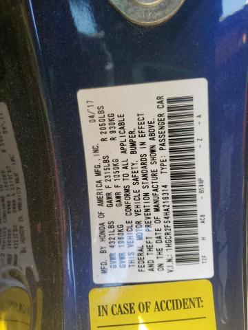 1HGCR2F54HA216314 - 2017 HONDA ACCORD SPORT 蓝色 照片 12