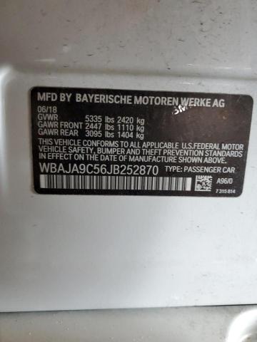 WBAJA9C56JB252870 - 2018 BMW 530E WHITE photo 13