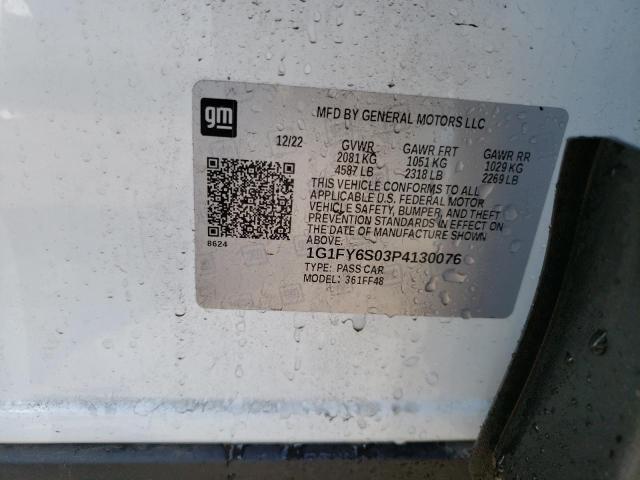 1G1FY6S03P4130076 - 2023 CHEVROLET BOLT EUV LT WHITE photo 13