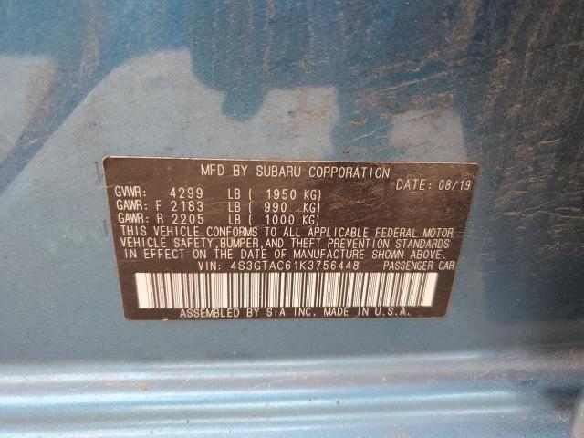 4S3GTAC61K3756448 - 2019 SUBARU IMPREZA PREMIUM BLUE photo 12