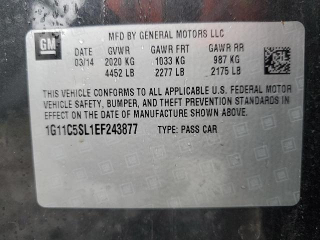 1G11C5SL1EF243877 - 2014 CHEVROLET MALIBU 1LT 石墨色 照片 12