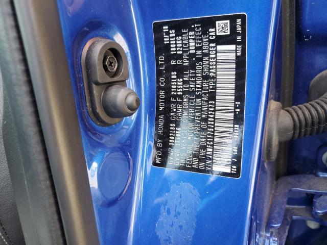 JHMFC1F75JX042473 - 2018 HONDA CIVIC EXL BLUE photo 13