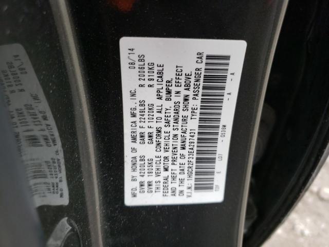 1HGCR2F33EA297431 - 2014 HONDA ACCORD LX CHARCOAL photo 12