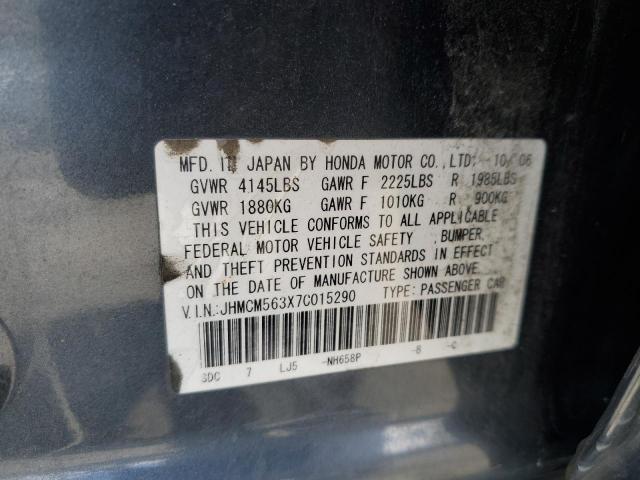 JHMCM563X7C015290 - 2007 HONDA ACCORD SE GRAY photo 12