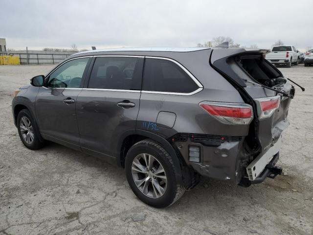 5TDJKRFH3FS121868 - 2015 TOYOTA HIGHLANDER XLE 灰色 照片 2