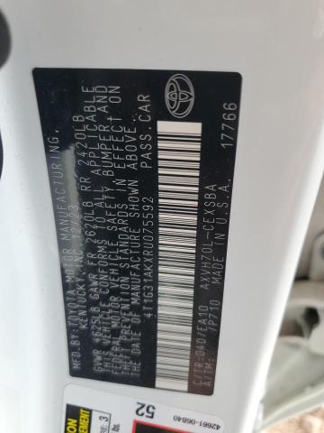 4T1G31AKXRU075592 - 2024 TOYOTA CAMRY SE NIGHT SHADE WHITE photo 12