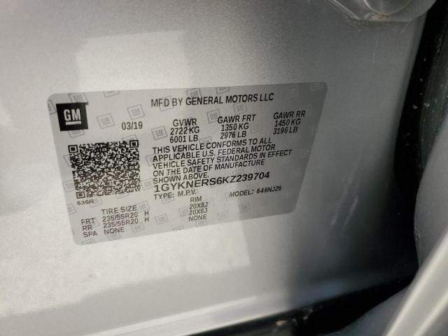 1GYKNERS6KZ239704 - 2019 CADILLAC XT5 PREMIUM LUXURY SILVER photo 12