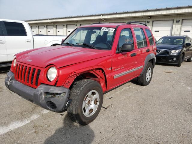 1J4GK48K72W365260 - 2002 JEEP LIBERTY SPORT RED photo 1