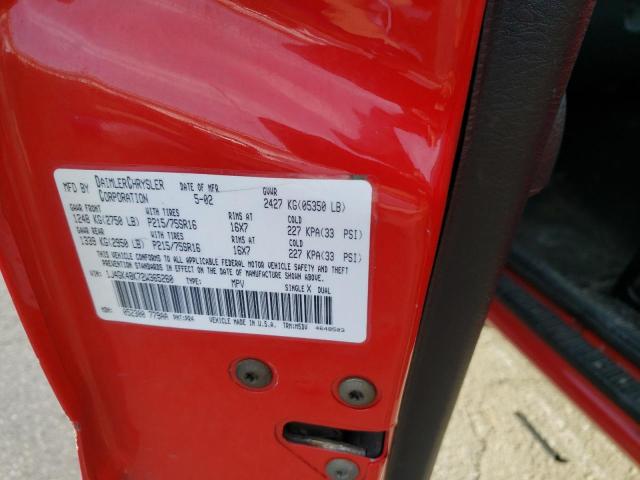 1J4GK48K72W365260 - 2002 JEEP LIBERTY SPORT RED photo 12