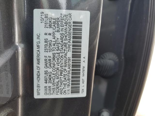 19UUB1F5XLA007591 - 2020 ACURA TLX TECHNOLOGY GRAY photo 13