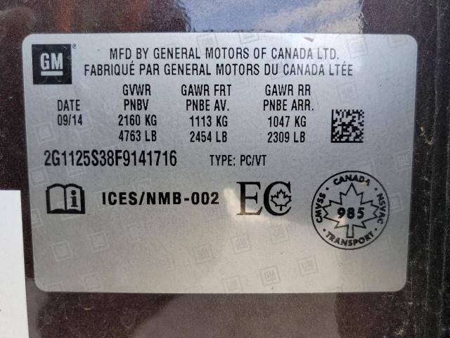 2G1125S38F9141716 - 2015 CHEVROLET IMPALA LT BROWN photo 13