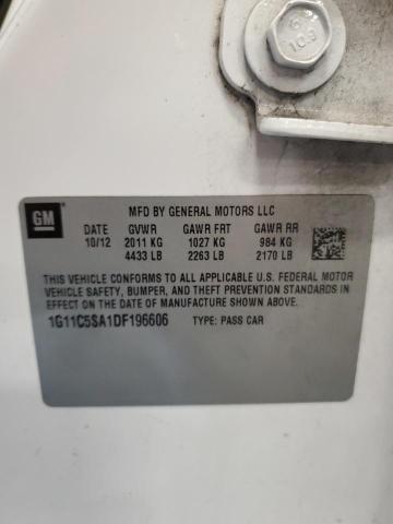 1G11C5SA1DF196606 - 2013 CHEVROLET MALIBU 1LT WHITE photo 12