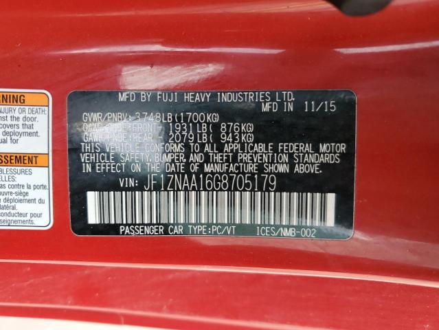 JF1ZNAA16G8705179 - 2016 TOYOTA SCION FR-S RED photo 12