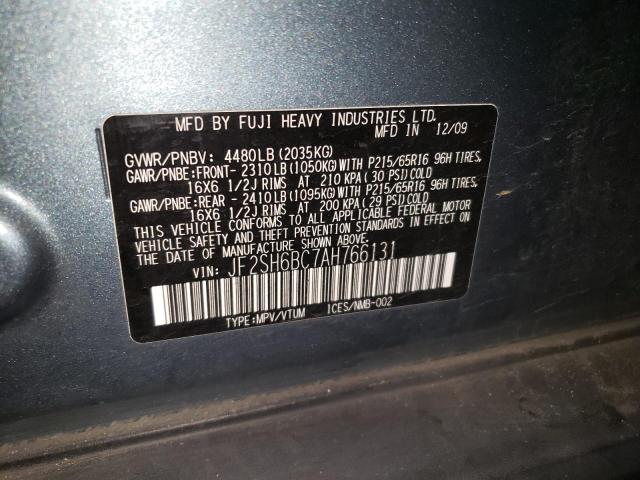 JF2SH6BC7AH766131 - 2010 SUBARU FORESTER XS Mavi foto 13