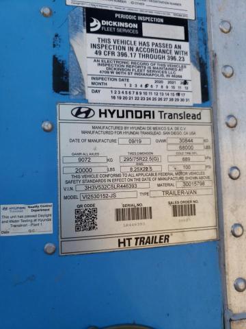 3H3V532C5LR446393 - 2020 HYTR TRAILER GRAY photo 10