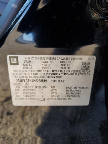 2GNFLGEK4H6238819 - 2017 CHEVROLET EQUINOX PREMIER BLACK photo 12