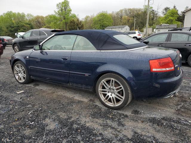 WAUDF48H09K008521 - 2009 AUDI A4 2.0T CABRIOLET QUATTRO BLUE photo 2