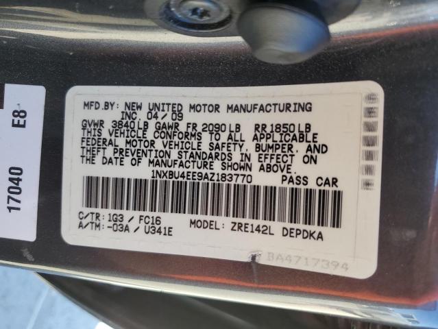 1NXBU4EE9AZ183770 - 2010 TOYOTA COROLLA BASE 灰色 照片 13