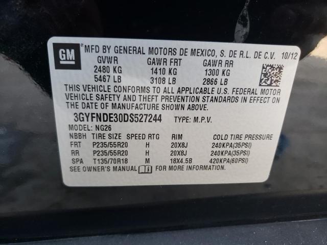 3GYFNDE30DS527244 - 2013 CADILLAC SRX PERFORMANCE COLLECTION BLACK photo 12