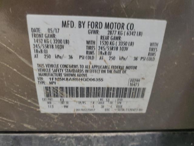 1FM5K8AR6HGD06355 - 2017 FORD EXPLORER POLICE INTERCEPTOR 棕色 照片 12