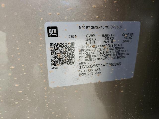 1G1ZG5ST4RF190346 - 2024 CHEVROLET MALIBU RS 棕色 照片 12