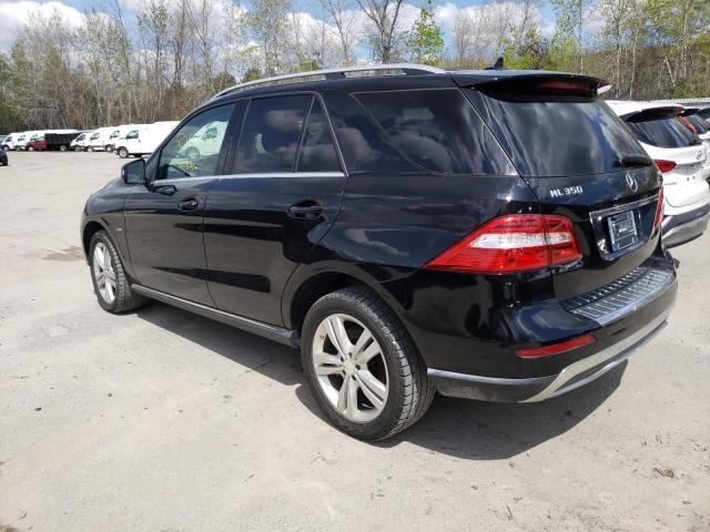 4JGDA5HB9CA032750 - 2012 MERCEDES-BENZ ML 350 4MATIC BLACK photo 2