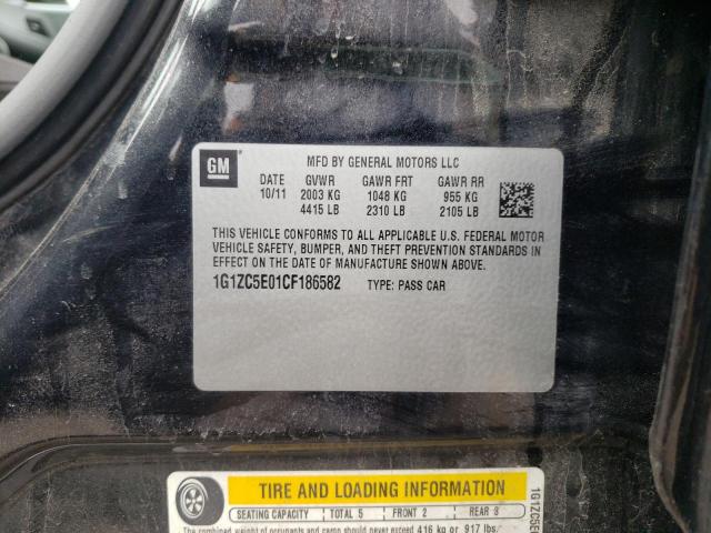 1G1ZC5E01CF186582 - 2012 CHEVROLET MALIBU 1LT 黑色 照片 12