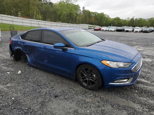 3FA6P0HD8JR210320 - 2018 FORD FUSION SE BLUE photo 4