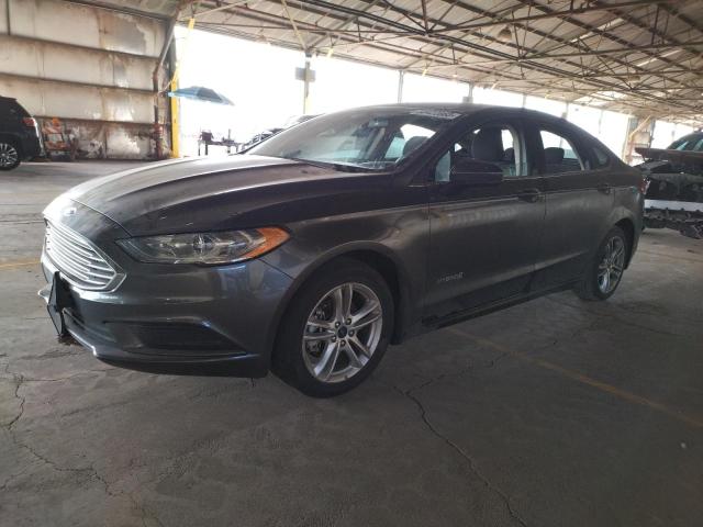 3FA6P0LU5JR253200 - 2018 FORD FUSION SE HYBRID GRAY photo 1