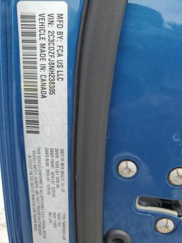 2C3CDZFJ8NH238305 - 2022 DODGE CHALLENGER R/T SCAT PACK BLUE photo 12