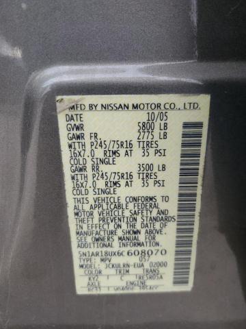 5N1AR18UX6C608070 - 2006 NISSAN PATHFINDER LE ოქროსფერი ფოტო 13