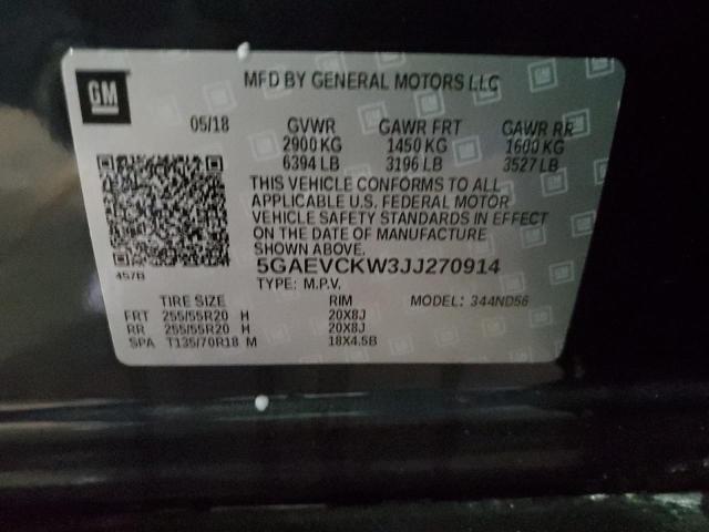 5GAEVCKW3JJ270914 - 2018 BUICK ENCLAVE AVENIR GRAY photo 14