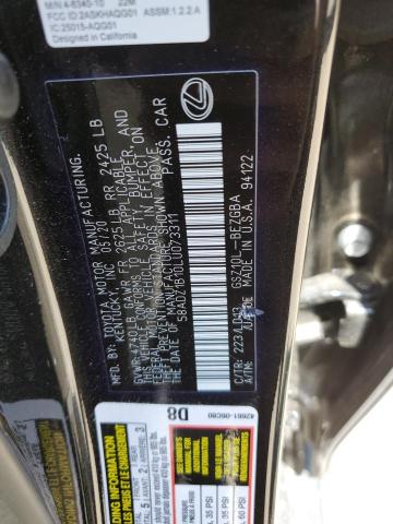 58ADZ1B10LU073311 - 2020 LEXUS ES 350 BLACK photo 12