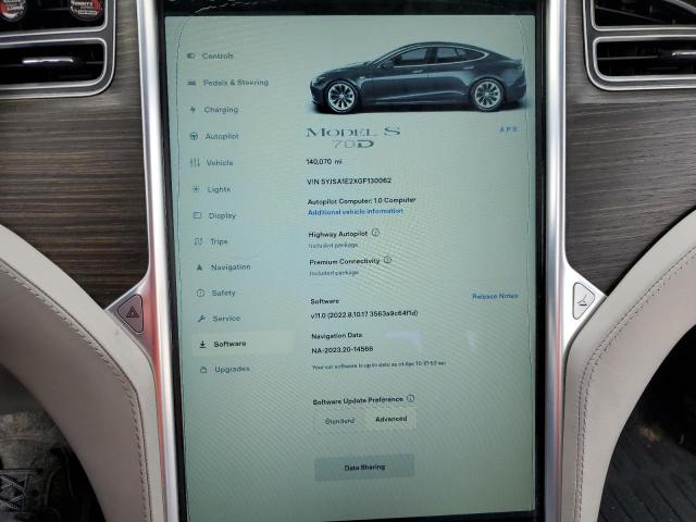 5YJSA1E2XGF130062 - 2016 TESLA MODEL S ნაცრისფერი ფოტო 9