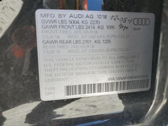 WA18NAF49KA006696 - 2019 AUDI A4 ALLROAD PREMIUM PLUS BLACK photo 12