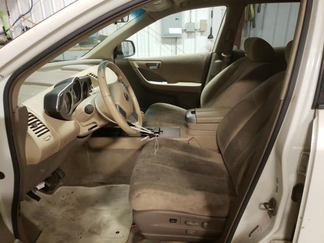 JN8AZ08W87W638849 - 2007 NISSAN MURANO SL WHITE photo 7